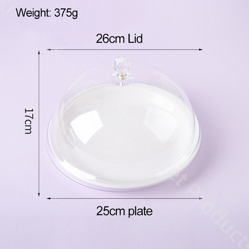 European style Three compartments fruit plate Dishwasher Safe tableware PP Set White Porcelain with lid Round cake Salad Plate