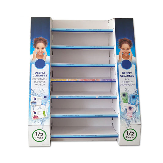 Supermarket trapezoidal corrugated paper display rack Only customization