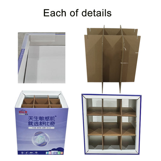 Custom square rectangular corrugated paper display stand