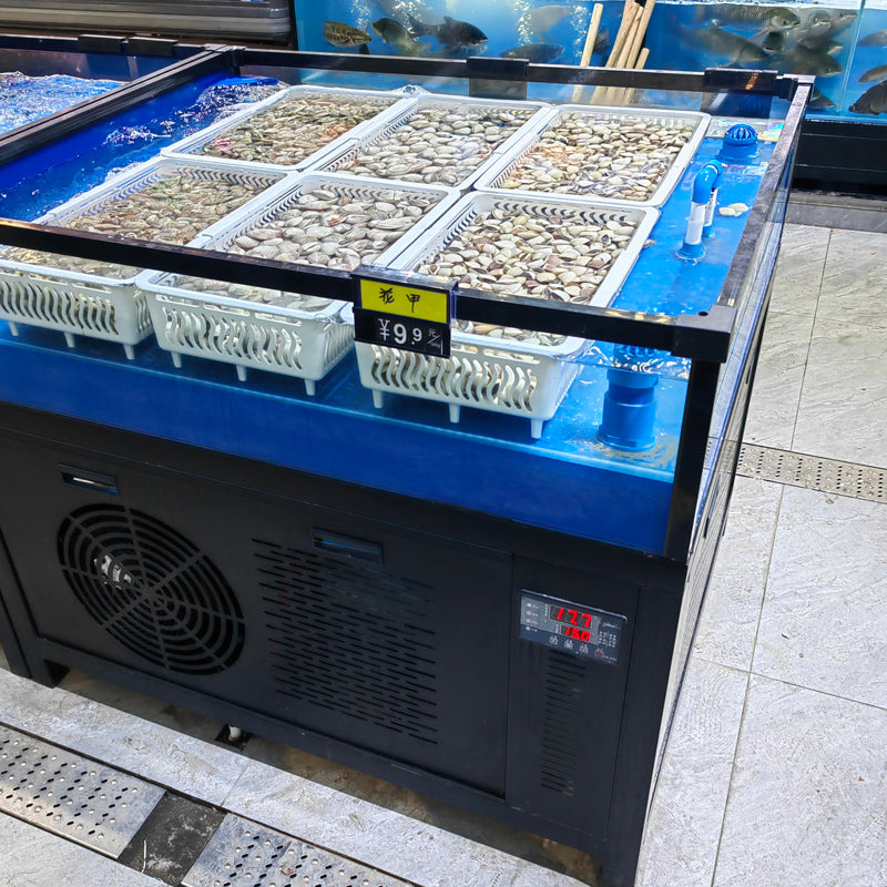 Black multi-functional blue fish tank