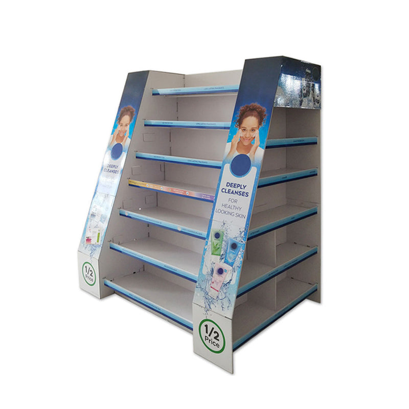 Supermarket trapezoidal corrugated paper display rack Only customization