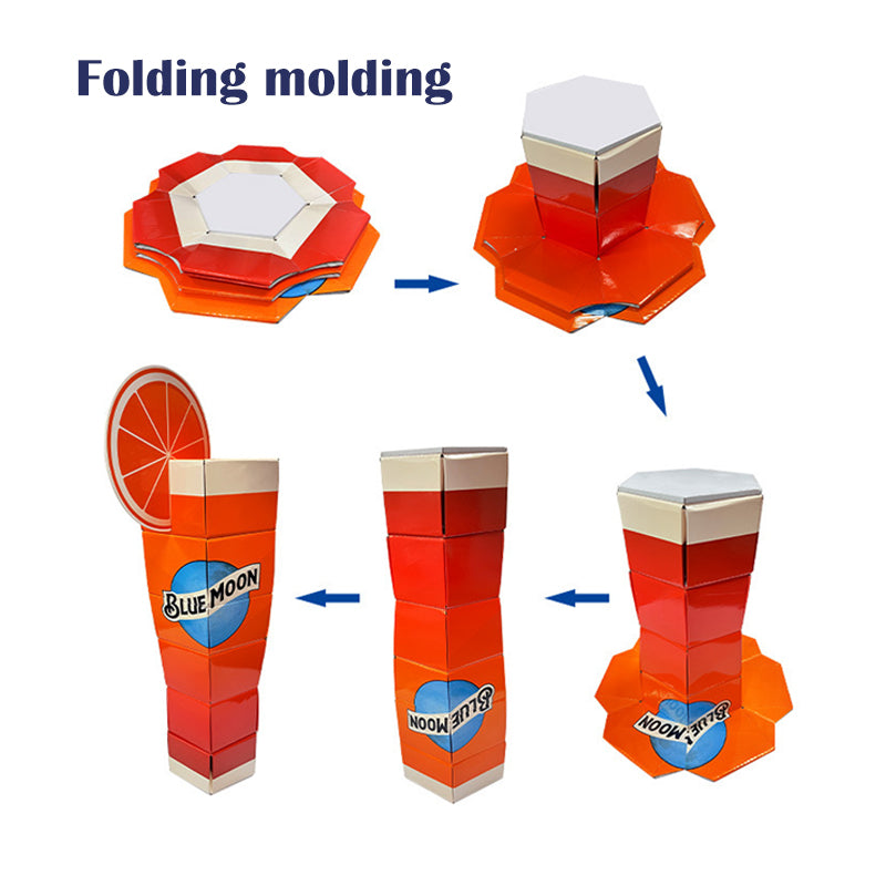 Fruit juice molding corrugated paper promotion display stand