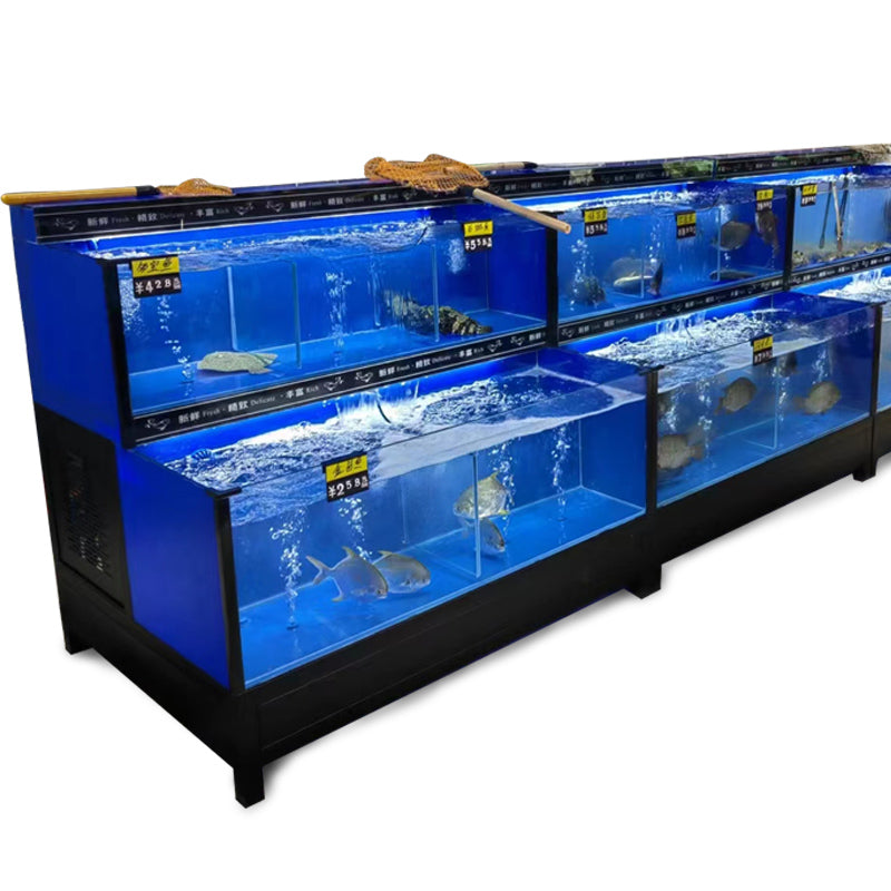 Black multi-functional blue fish tank