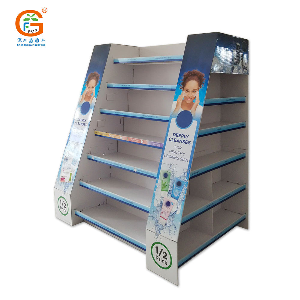 Supermarket trapezoidal corrugated paper display rack Only customization