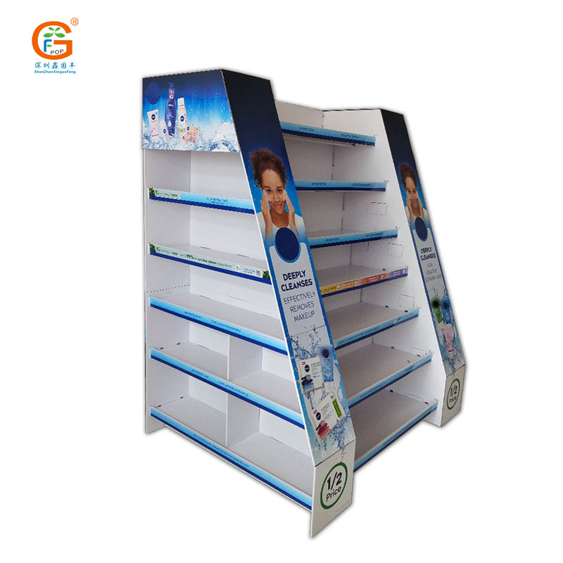 Supermarket trapezoidal corrugated paper display rack Only customization