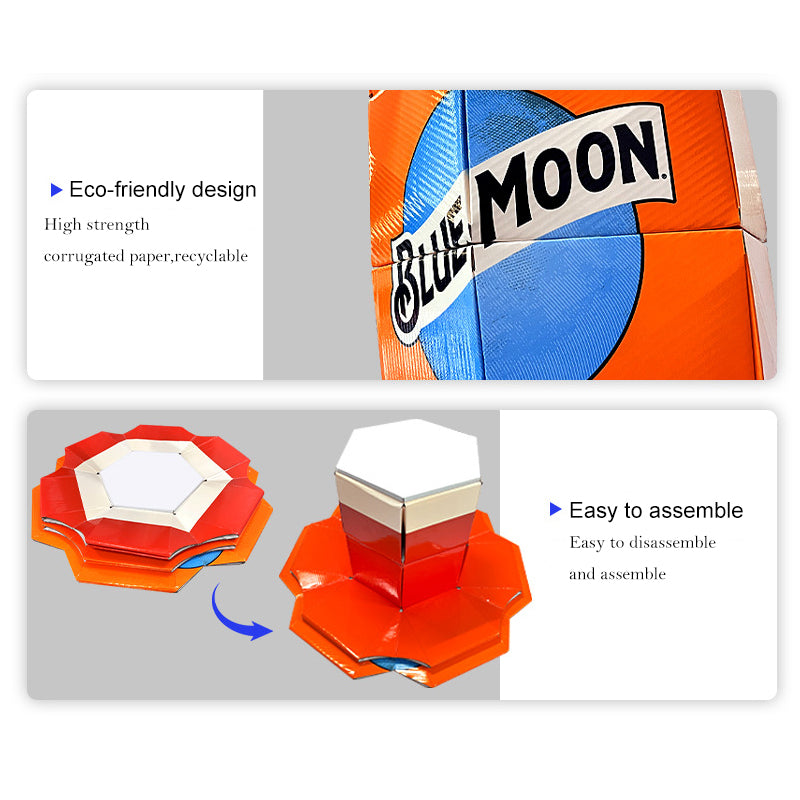 Fruit juice molding corrugated paper promotion display stand