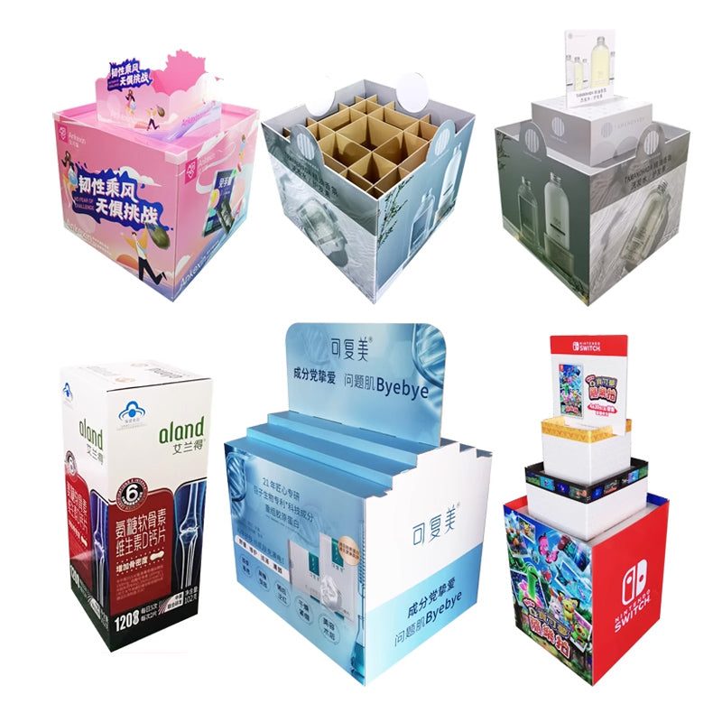 Custom square rectangular corrugated paper display stand