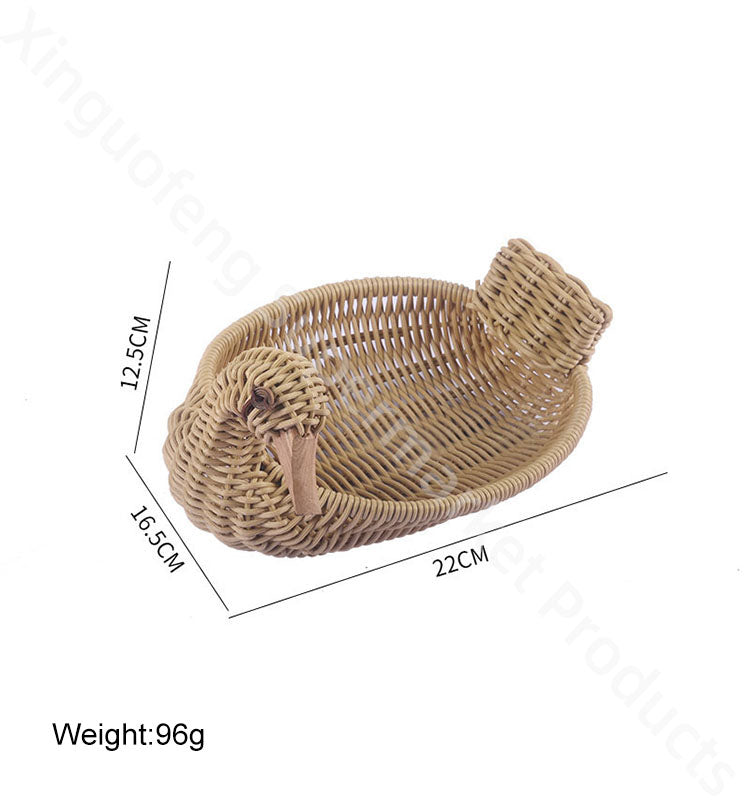 Goose Imitation Rattan Woven Basket PP Vine Supermarket Animal Tray Retail Rack Hot Sale High Quality Unique Design For Fruit