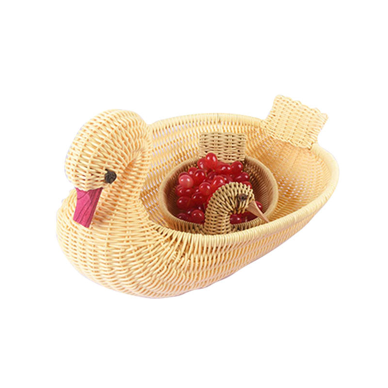 Goose Imitation Rattan Woven Basket PP Vine Supermarket Animal Tray Retail Rack Hot Sale High Quality Unique Design For Fruit