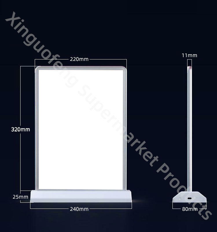 price sign board A5 A4 size LED ad promotion board mobile accessories shop coffee rechargeable wireless light panneau enseigne