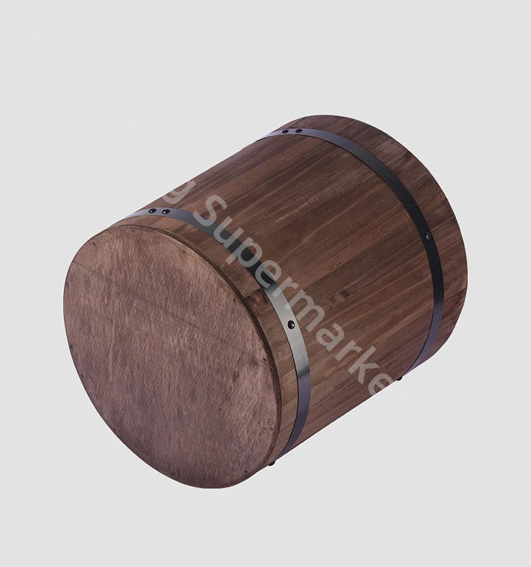 Supermarket wooden rice bucket grocery Cereal Storage Bucket daily provisions bulk foods Restaurant Wood Barrel