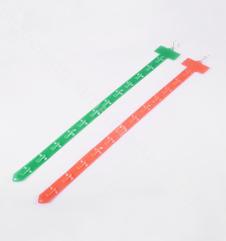 Orange 66cm 7.5cm Strip chips snack hanger PP 12 Hooks pop colorful Hangers Retail Clip Strips For Retailing shop
