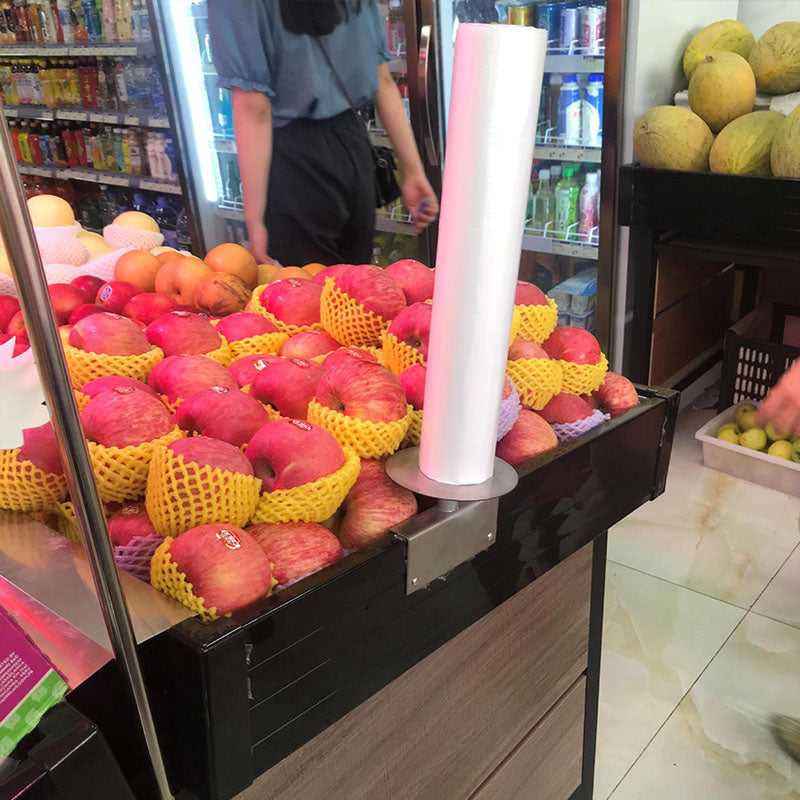 supermarket linked shopping bag plastic wrap holder hanging standing desktop durable stainless steel with wettable black metal