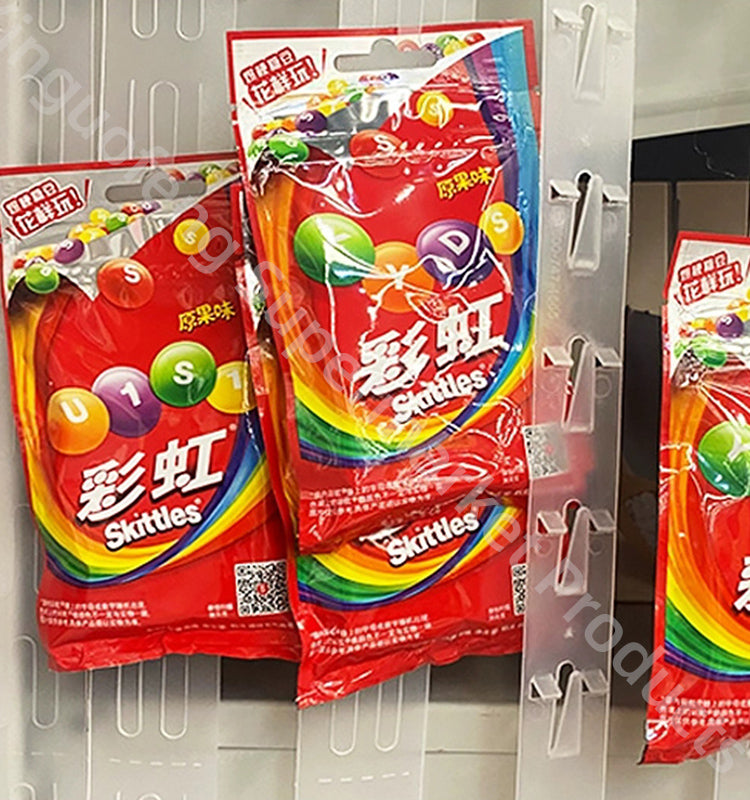 Orange 66cm 7.5cm Strip chips snack hanger PP 12 Hooks pop colorful Hangers Retail Clip Strips For Retailing shop