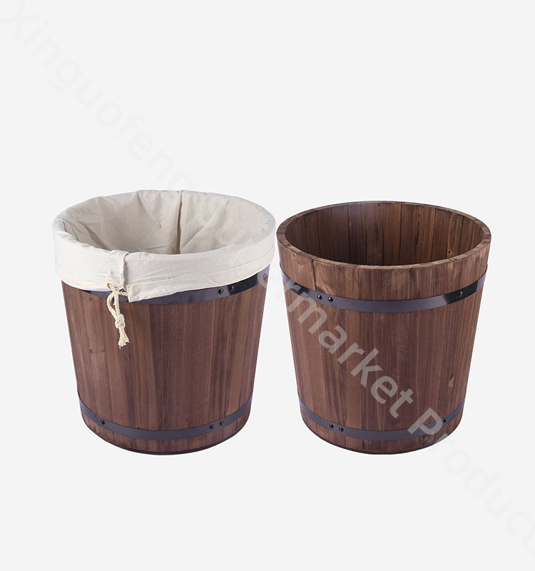 Supermarket wooden rice bucket grocery Cereal Storage Bucket daily provisions bulk foods Restaurant Wood Barrel