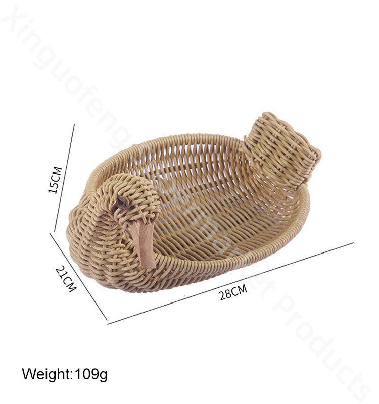 Goose Imitation Rattan Woven Basket PP Vine Supermarket Animal Tray Retail Rack Hot Sale High Quality Unique Design For Fruit