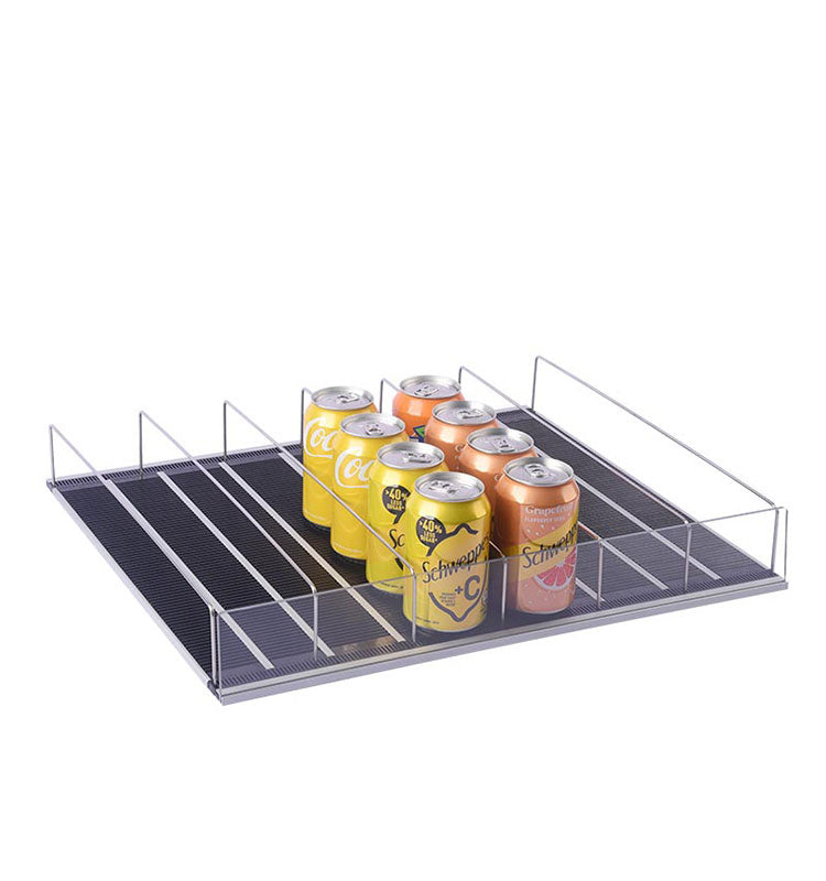 Tiltable Pushe automatic forward slide interlocking extendable Freezer Rack Adjustable Market Actylic Display black Pusher for bottles