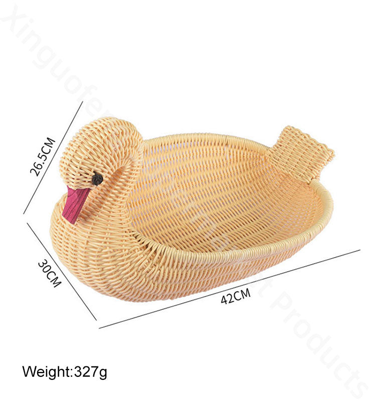 Goose Imitation Rattan Woven Basket PP Vine Supermarket Animal Tray Retail Rack Hot Sale High Quality Unique Design For Fruit