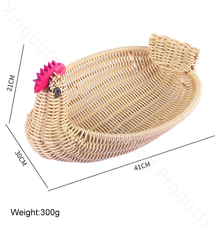Goose Imitation Rattan Woven Basket PP Vine Supermarket Animal Tray Retail Rack Hot Sale High Quality Unique Design For Fruit