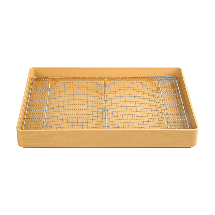 Wear resistant durable pressure resistant smooth yellow tray for vegetable fruit tray