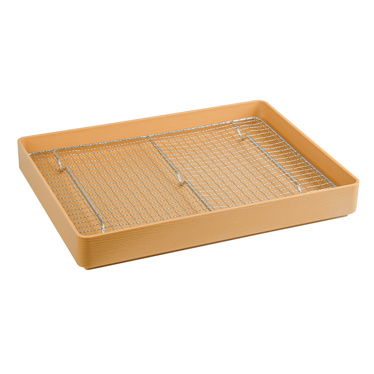 Wear resistant durable pressure resistant smooth yellow tray for vegetable fruit tray