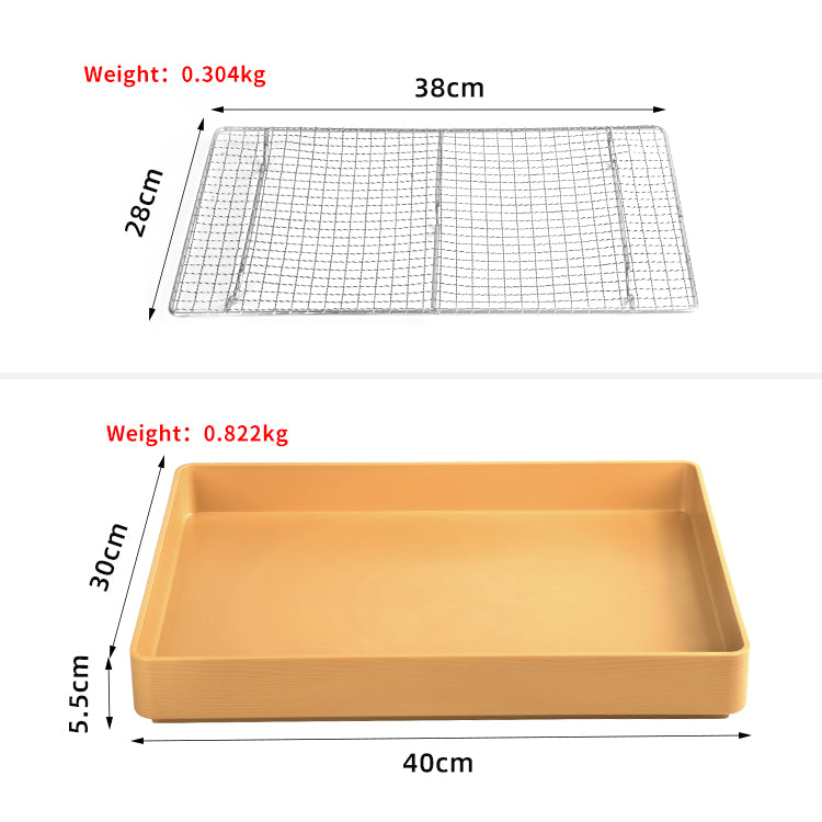 Wear resistant durable pressure resistant smooth yellow tray for vegetable fruit tray