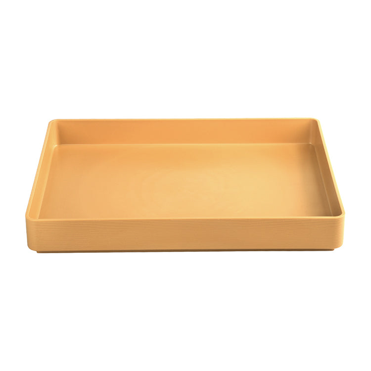 Wear resistant durable pressure resistant smooth yellow tray for vegetable fruit tray