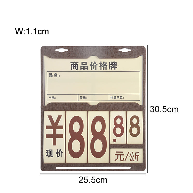 A4 POP supermarket wooden hanging erasable fruit and vegetable price frame tag display holder