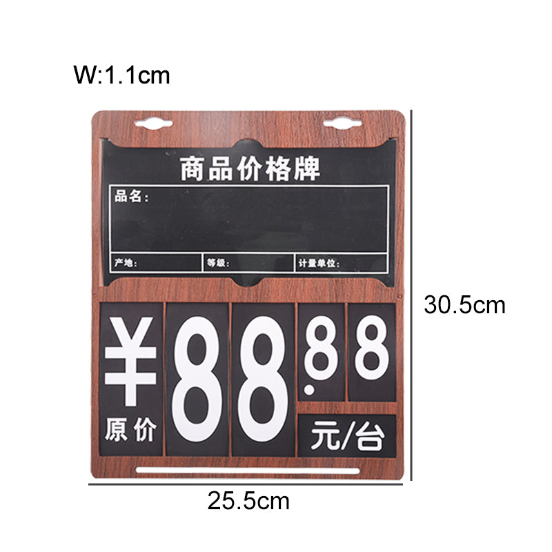 A4 POP supermarket wooden hanging erasable fruit and vegetable price frame tag display holder