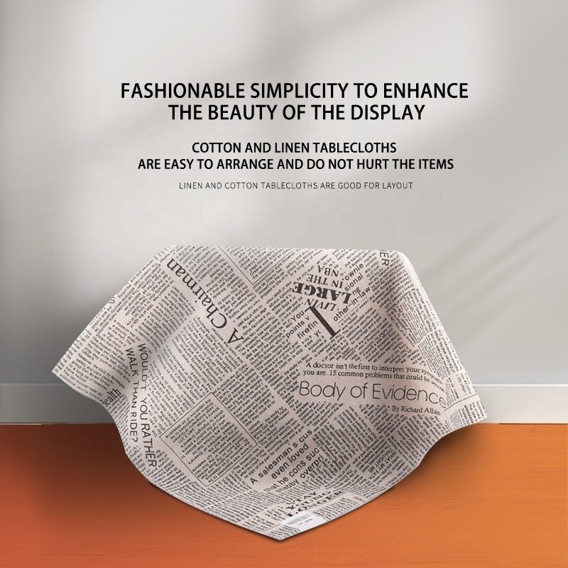 Custom Decoration Soft Cotton and Linen blend Table cloth for supermarket