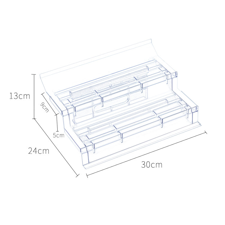 Trapezoidal display stand three/two layers 90/60 degree display transparent rack