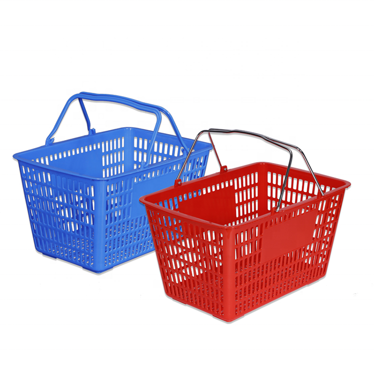 30 liter Custom Great Rugged and Durable Large Plastic Portable shopping basket with Hollow Grid