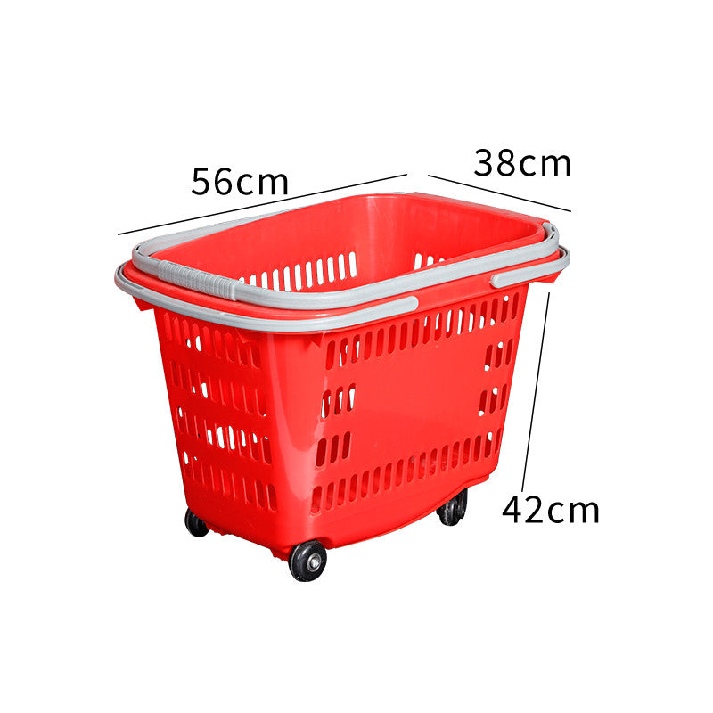40L Great Rugged and durable large plastic shopping basket with hollow grid, rectangular shopping basket