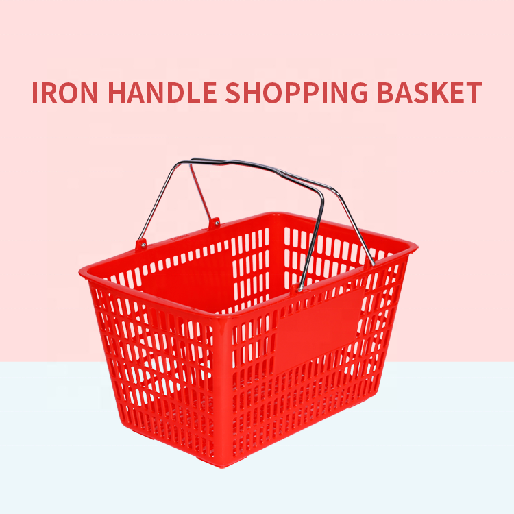 30 liter Custom Great Rugged and Durable Large Plastic Portable shopping basket with Hollow Grid