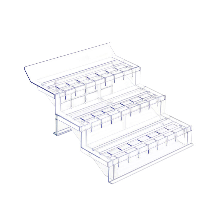 Trapezoidal display stand three/two layers 90/60 degree display transparent rack