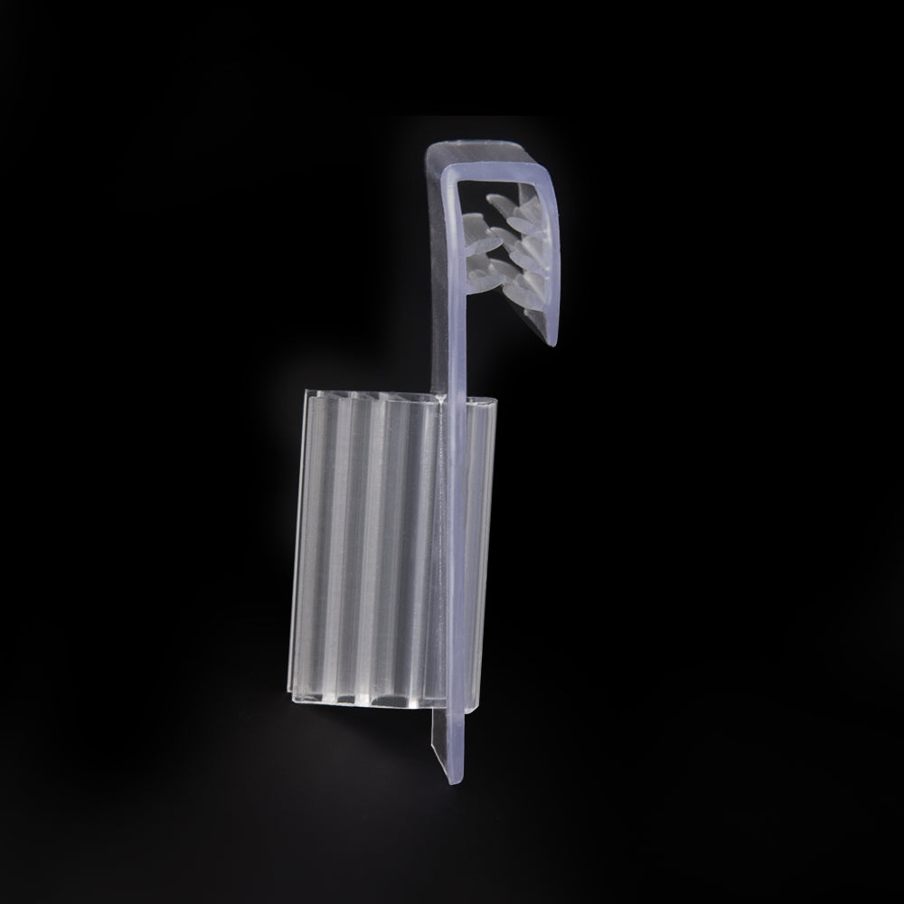 l shaped supermarket shelves buckle clip to panel PP material transparent supermarket store mall