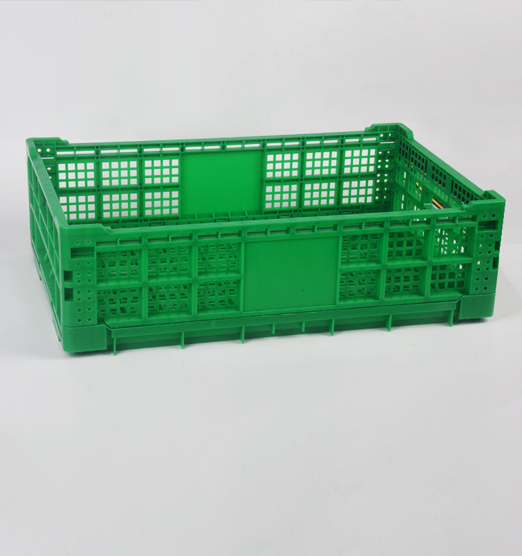 Green display case Fresh Box Turnover Packaging Crate display cabinet For Fruit Vegetable Turnover Crates