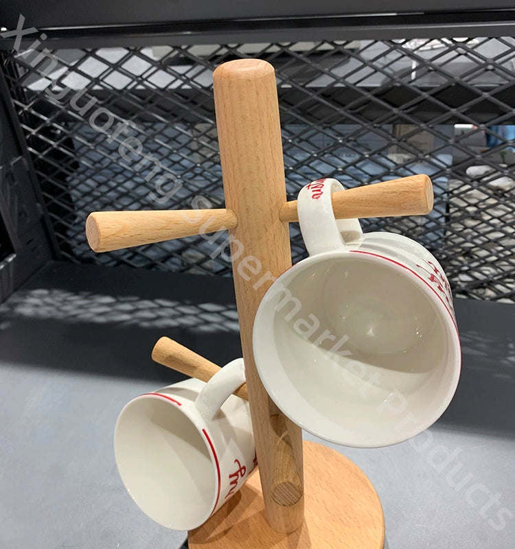 Supermarket products Cup display rack original wood six of support hang glasses parts stand eyeglasses racks