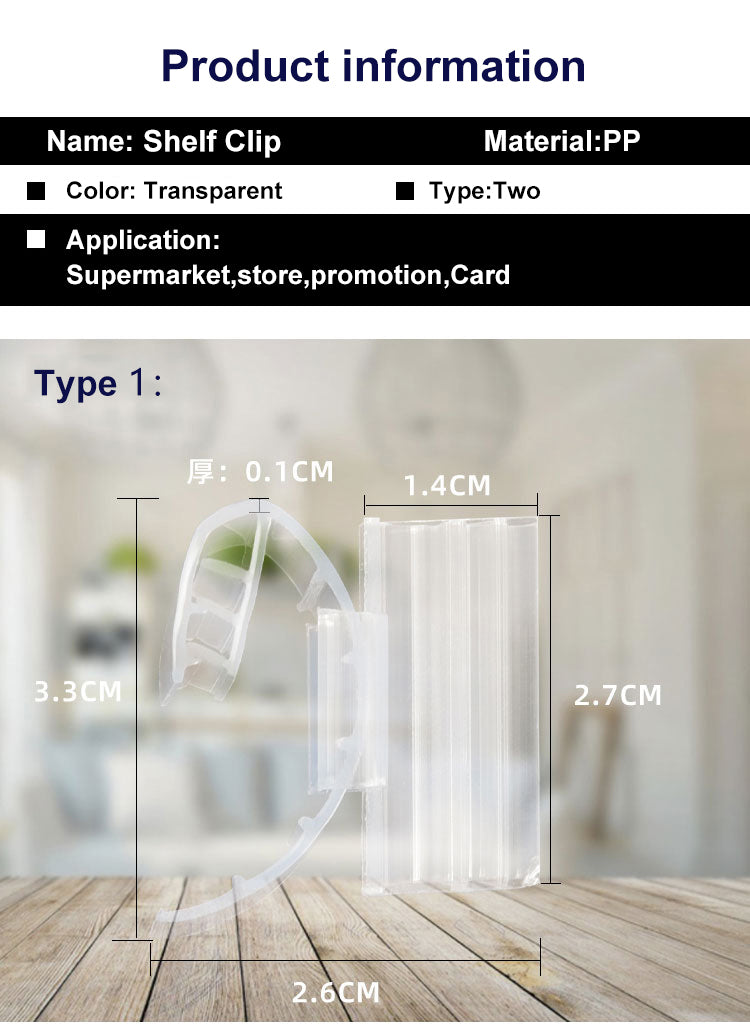 l shaped supermarket shelves buckle clip to panel PP material transparent supermarket store mall