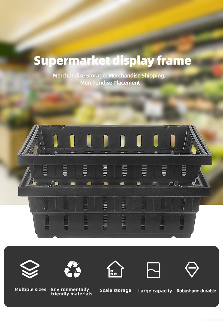 Green display case Fresh Box Turnover Packaging Crate display cabinet For Fruit Vegetable Turnover Crates