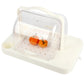 Hot sale supermarket fruit tasting display rack acrylic food sampling tray