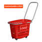 Custom Great Rugged and Durable Large Plastic Trolley Type Shopping Basket with Hollow Grid pull rod
